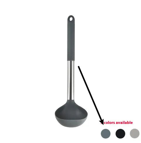 12 piece silicone kitchenware set with rotating storage bucket including ladle spatula and food clip in black
