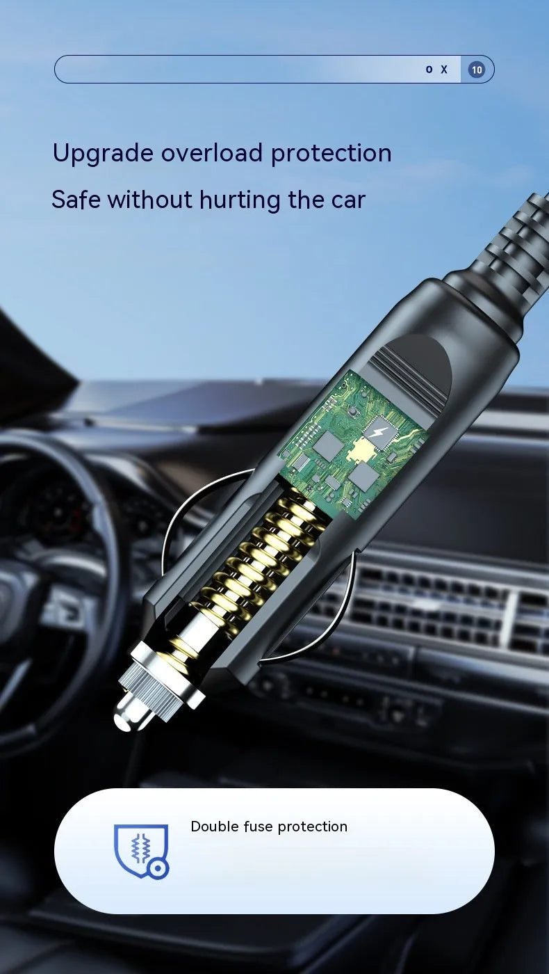 Wireless 4-in-1 car air compressor pump with digital display and LED light for tyre inflation and vacuum cleaning