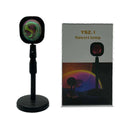 Sunset red USB rechargeable rainbow projection lamp with push-button switch