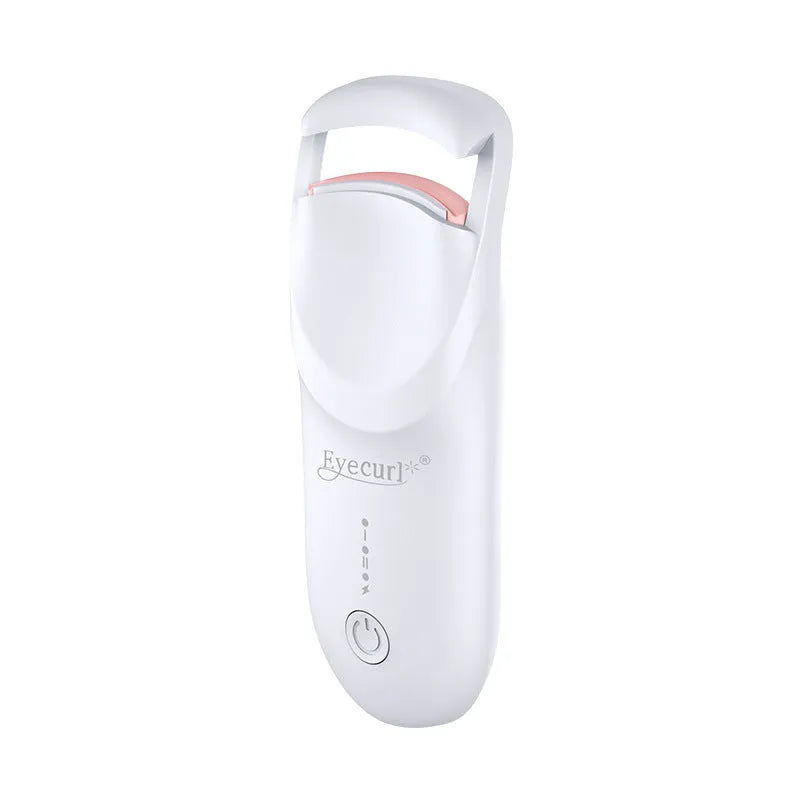 Electric heating eyelash curler with ceramic element in vanilla apricot colour with LED indicator light