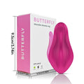 Rose red wearable female massager with butterfly design and app remote control