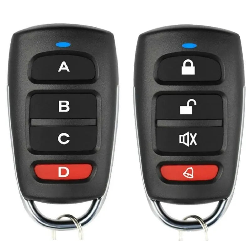 Clone remote control key 433MHz with ABCD or unlock button, 65x35.8x16mm, for garage door access control