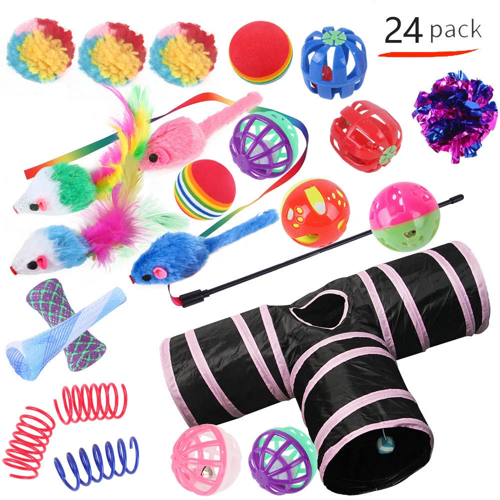 Plastic cat channel tunnel toy in various colours for indoor pet play