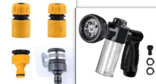 Green high pressure foam spray gun with adjustable nozzle for car washing and garden cleaning