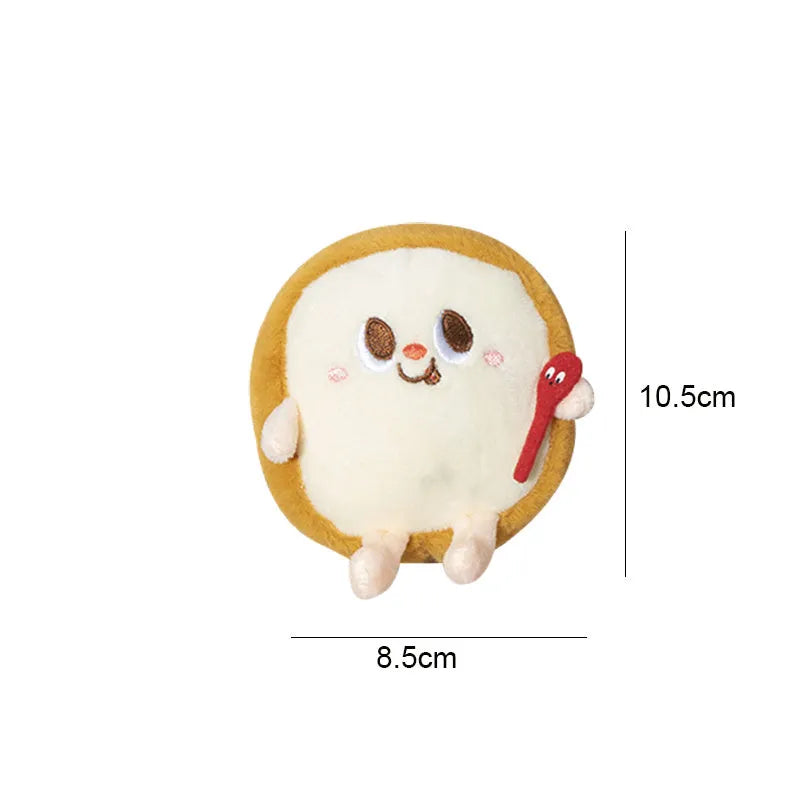 Assortment of kitten teething toys shaped like a hamburger, chicken leg, bread, fries, and hot dog.