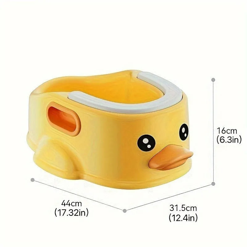 Blue PVC duck-shaped bathtub for washing dogs and cats on grass