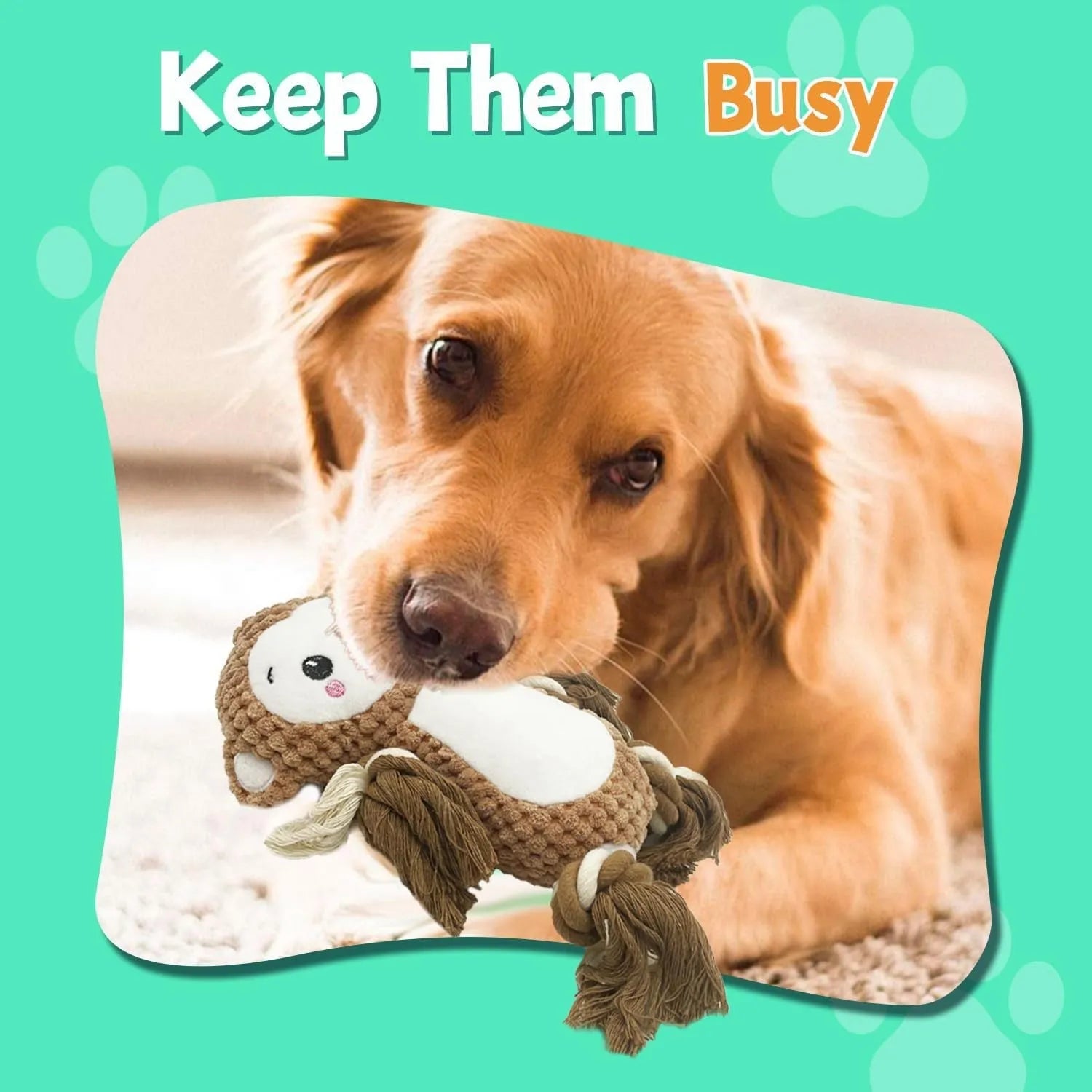 Lion and monkey stuffed squeaky dog toys plush bundle for medium large dogs