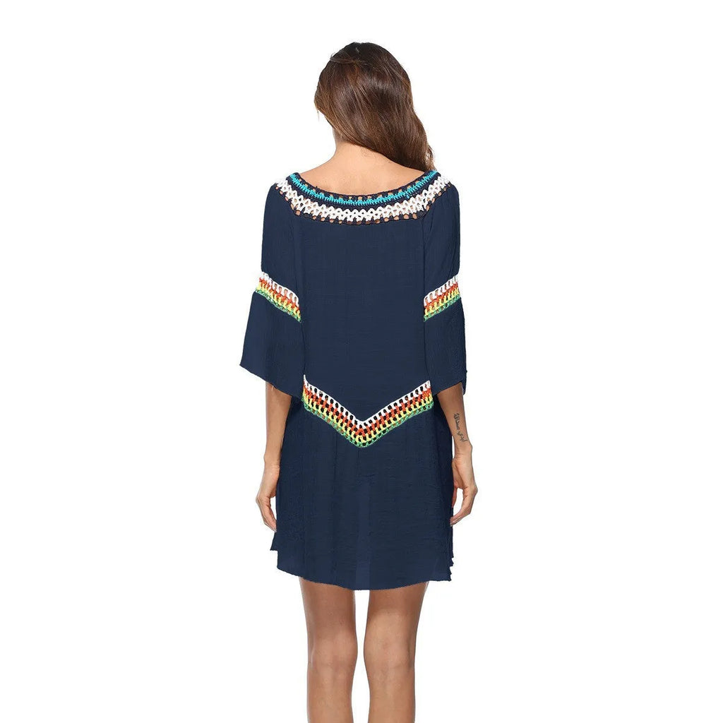 Crocheted ethnic style sun protection clothing in free size, available in four colours