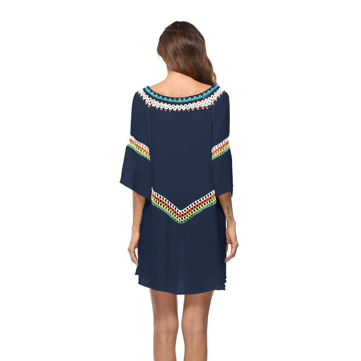 Crocheted ethnic style sun protection clothing in free size, available in four colours