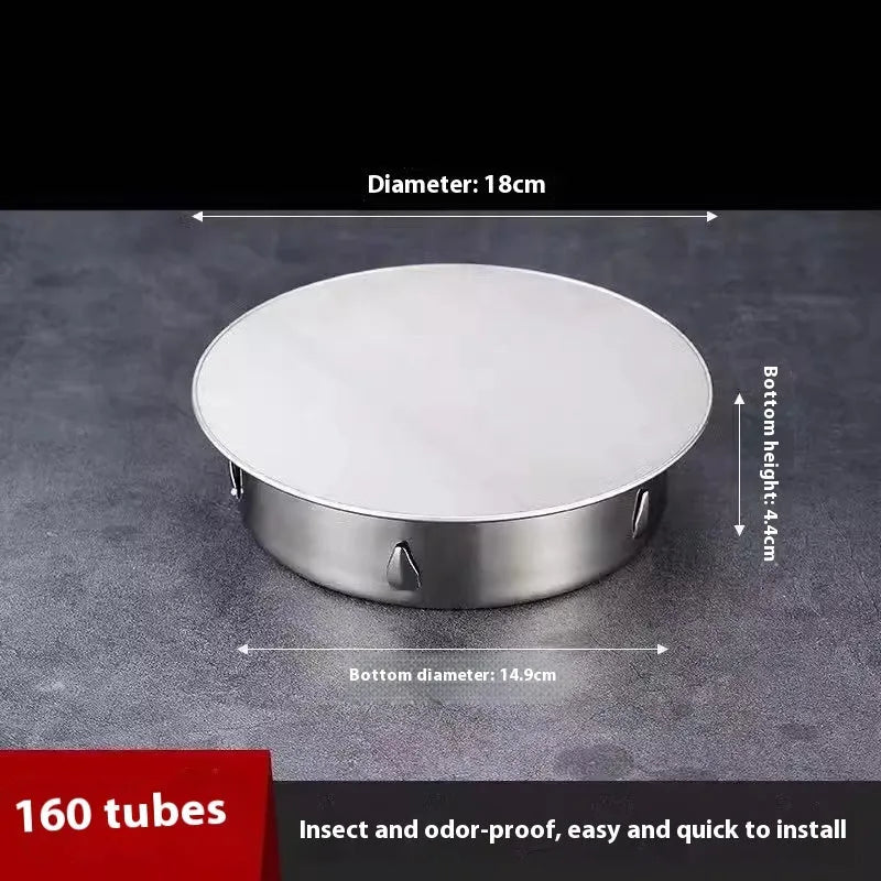 Stainless steel inlay floor drain deodorant seal cover with modern design for 201to160 tube plug