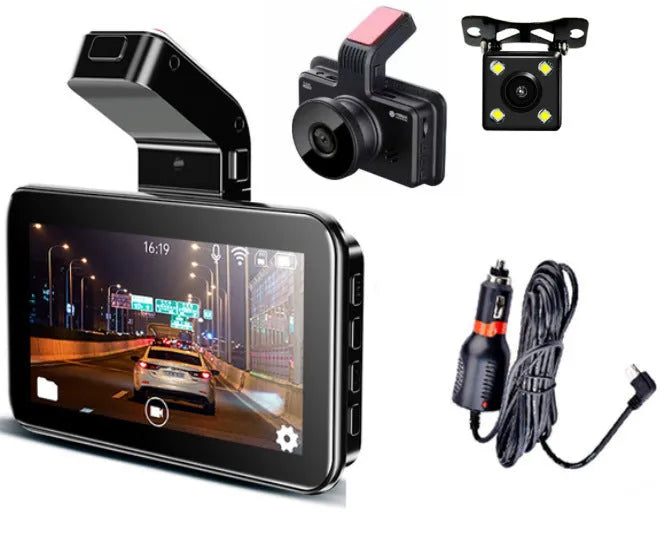 3-inch car DVR with dual lens system for front and rear vehicle recording