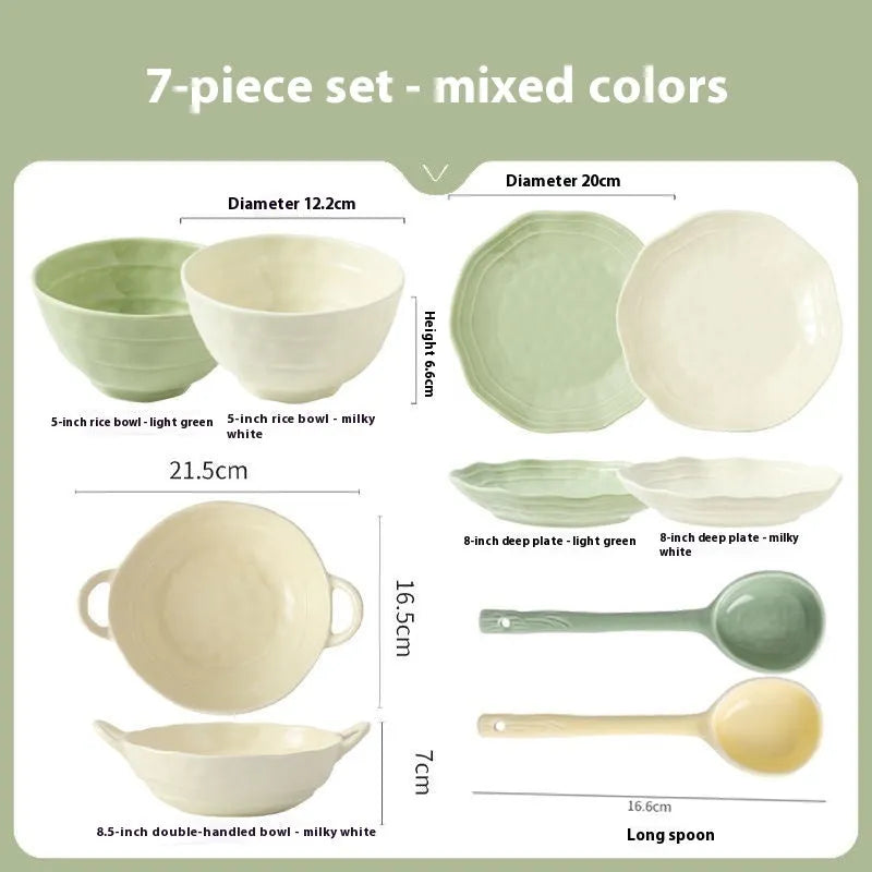 Modern ceramic dinnerware set with solid colour design and gift box packaging