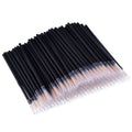 100 black disposable eyeliner brushes with ultra-fine points and plastic sleeve protection
