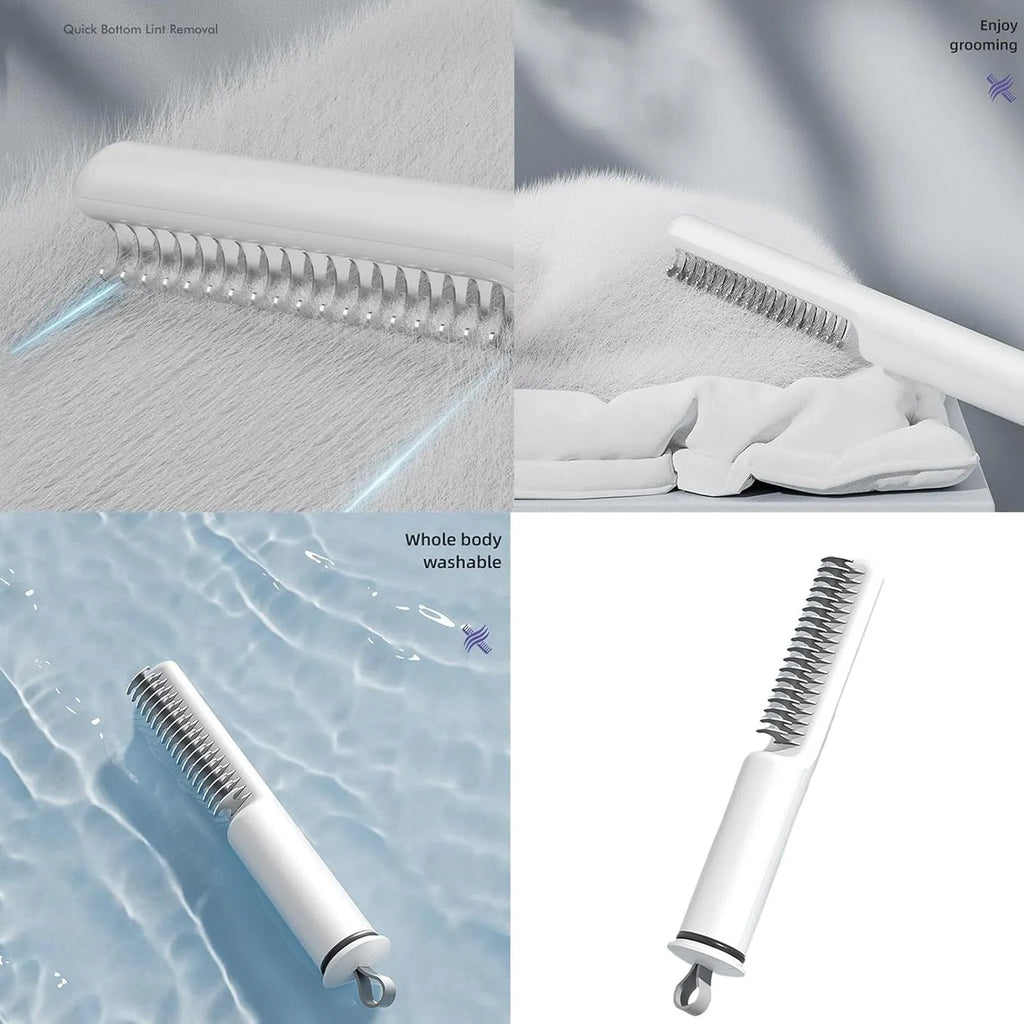 Stainless steel dematting comb for dogs with ergonomic handle in pink or white colour