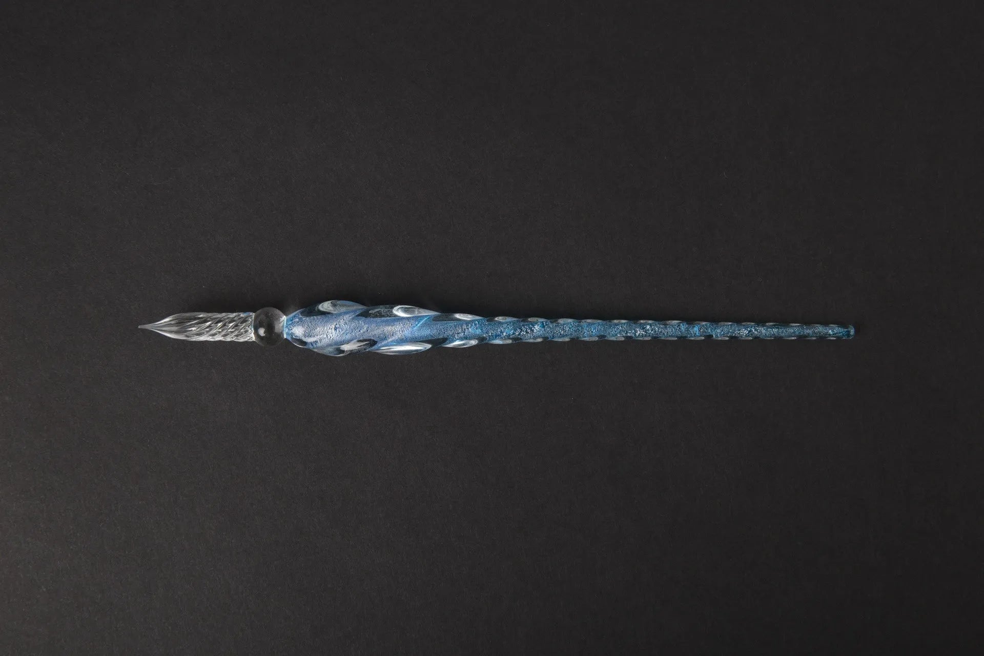 Glass crystal pen with coloured glaze finish and transparent signature section