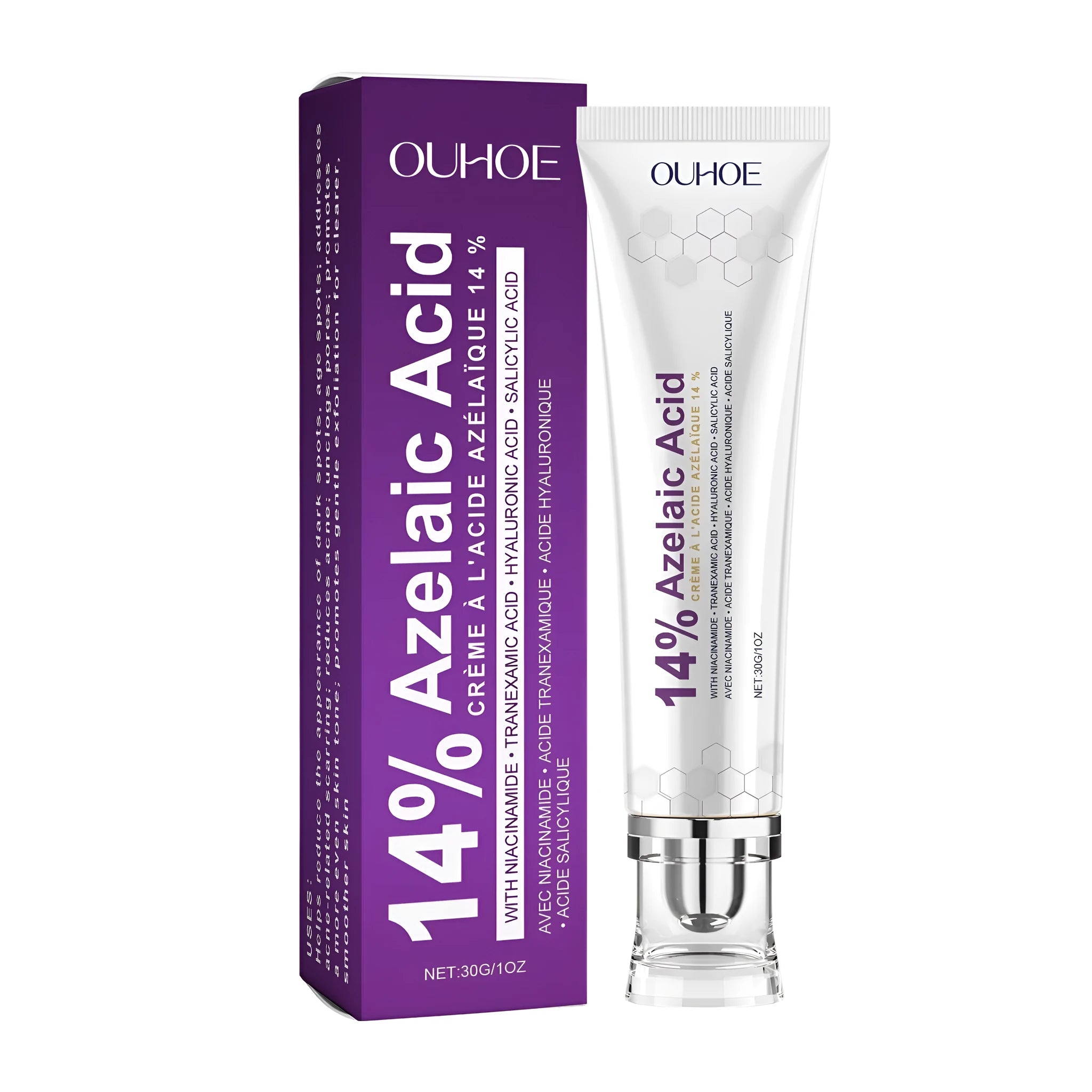 30g jar of face cream with nicotinamide and hyaluronic acid