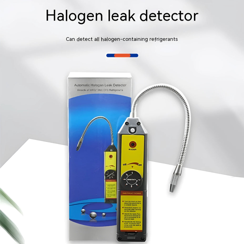 WJL-6000 halogen electronic leak detector with 20cm probe on a workbench.