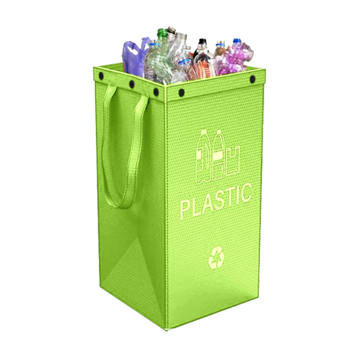 Blue waterproof handbag-style rubbish bin with 40L capacity and clean design