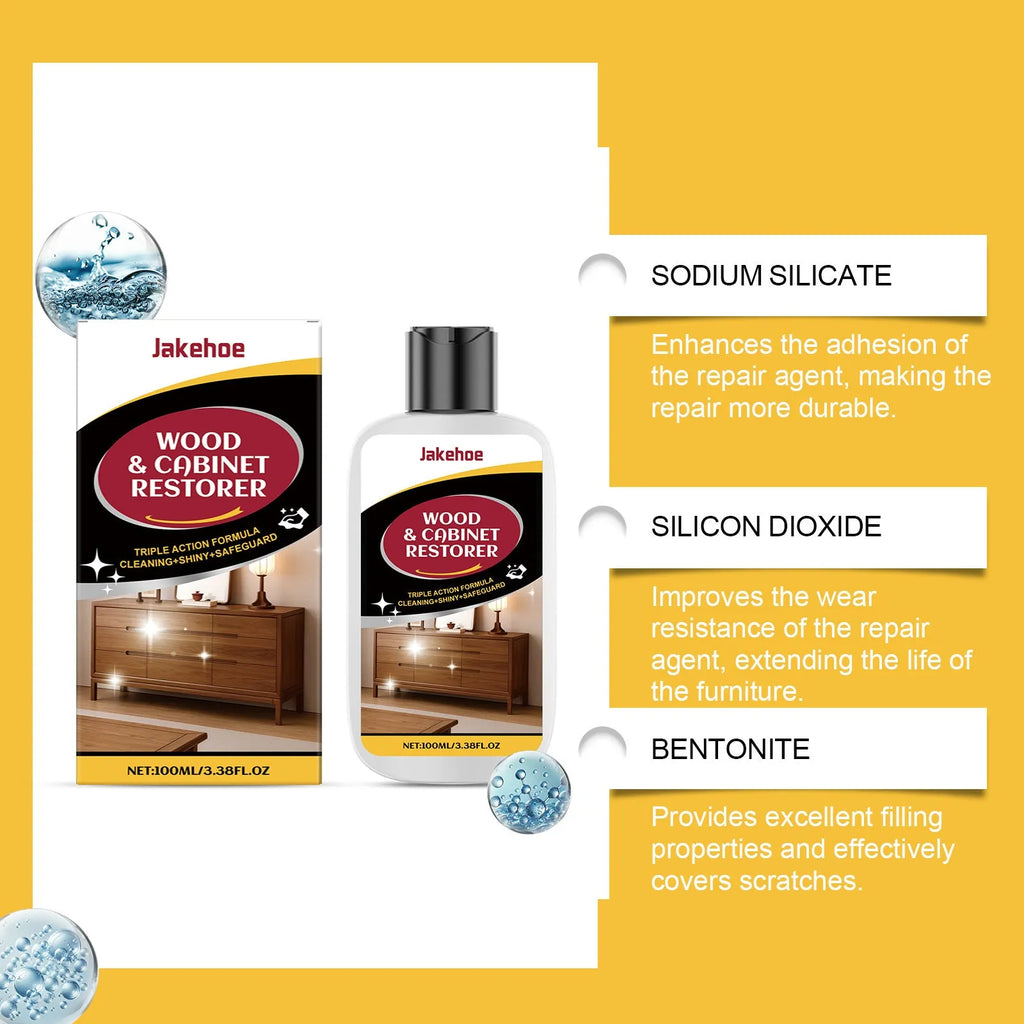 Wooden furniture scratch care agent 100ml bottle with microfibre application towel set