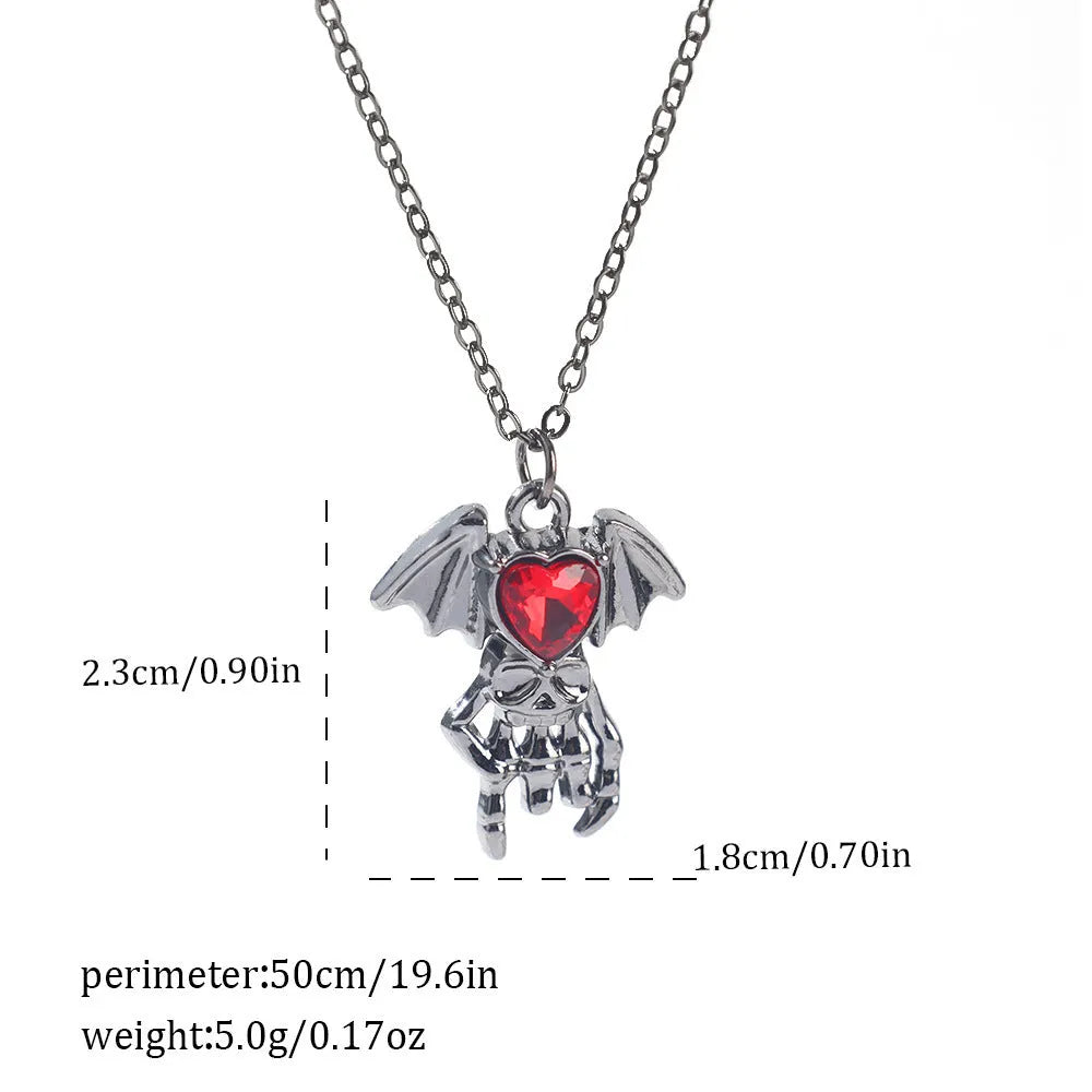 Zinc alloy Halloween necklace with spider bat pendant on a 45cm chain