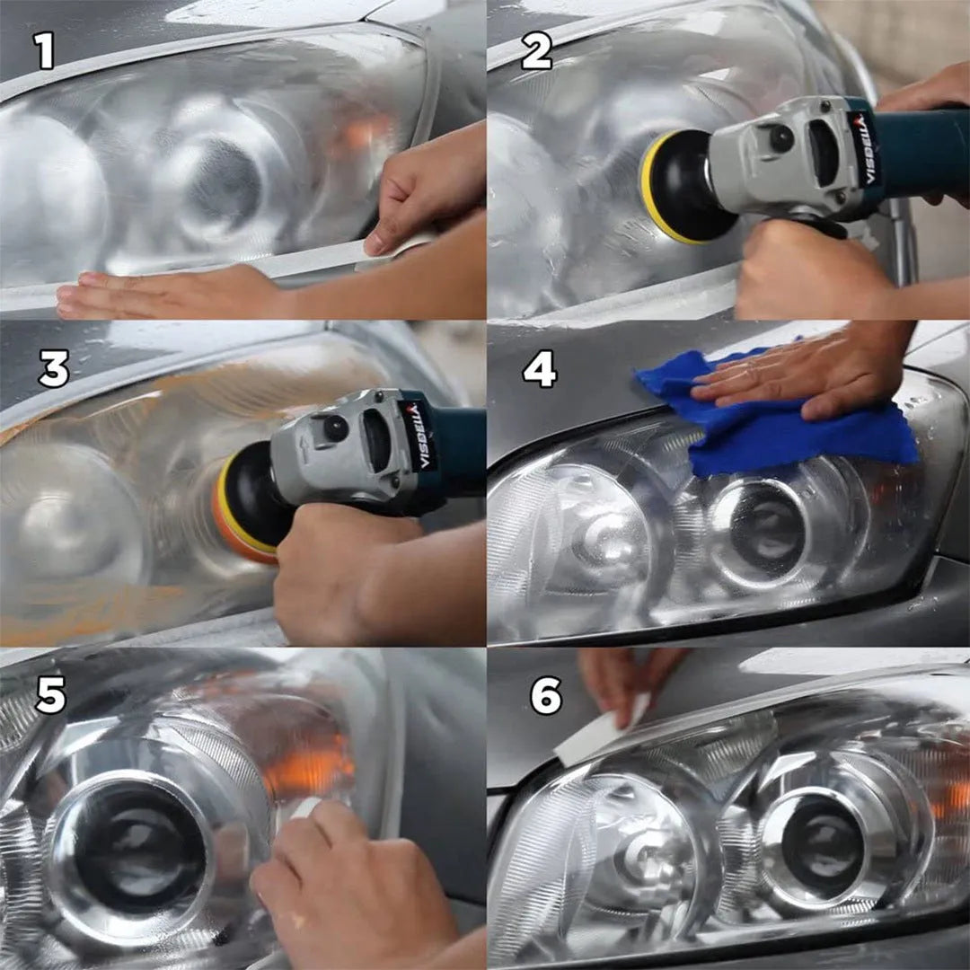 Carbon steel headlight light repair tool for vehicle and machine maintenance.