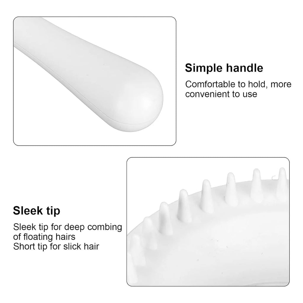 Blue and white dual-sided pet grooming brush with comfortable handle for cats and dogs