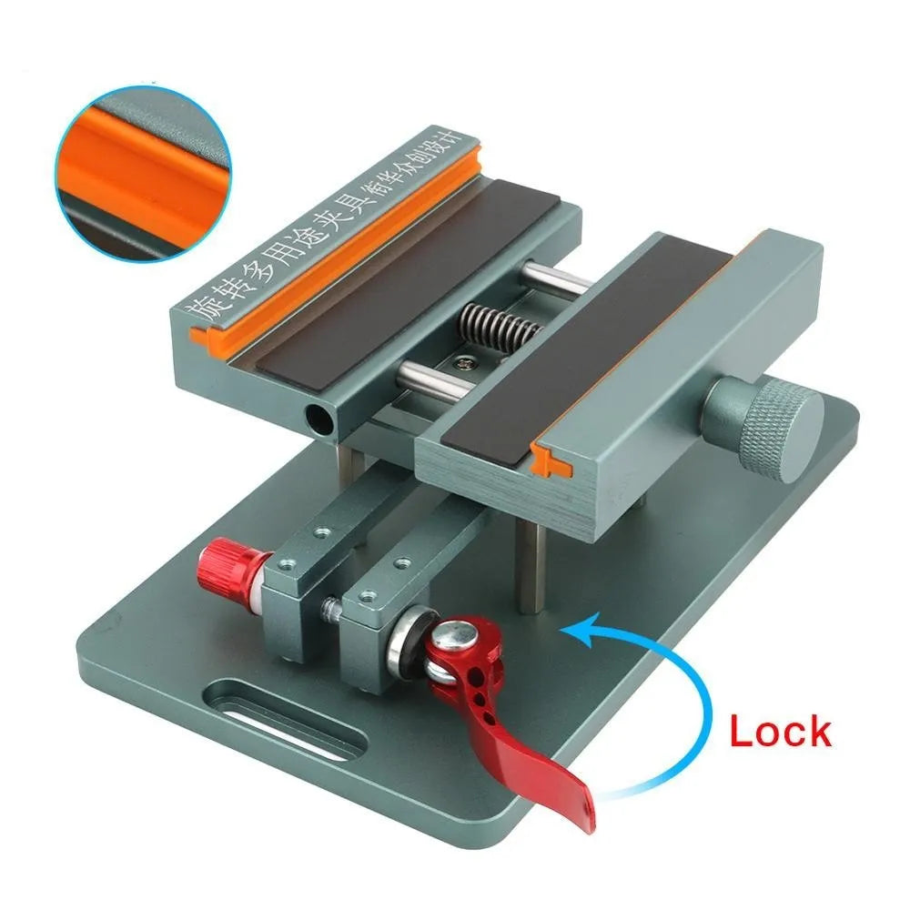 Mobile phone rear cover glass fixing fixture with silicone grip and demolition crowbar tool