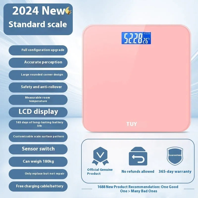 Digital bathroom scale in multiple colours with 26cm platform