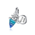 Silver plated copper bead pendant in white copper colour for DIY bracelet jewellery making