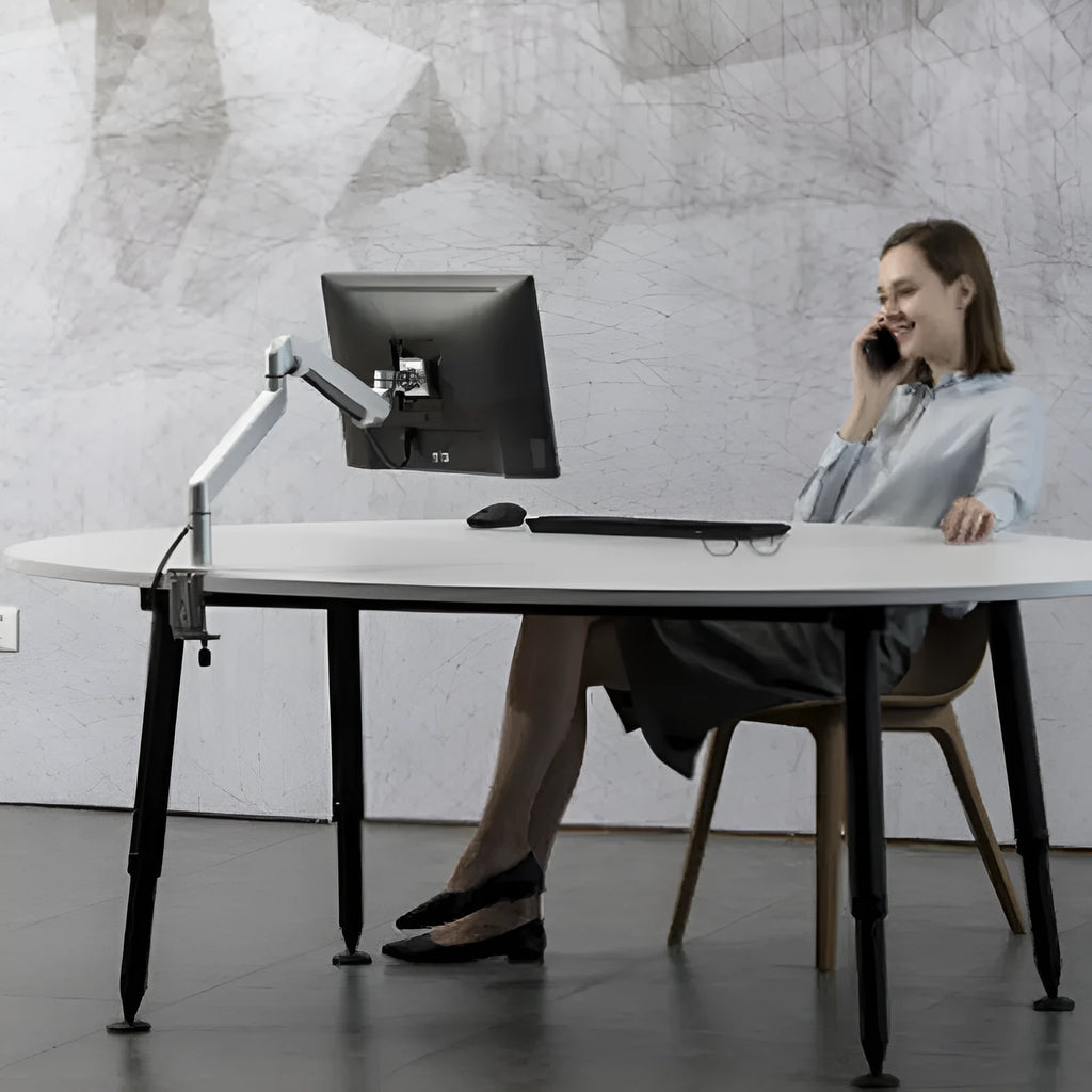 Aluminium alloy notebook stand with air pressure arm in black or silver colour
