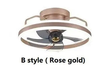 Modern white ceiling fan light with acrylic lampshade and five polycarbonate blades.