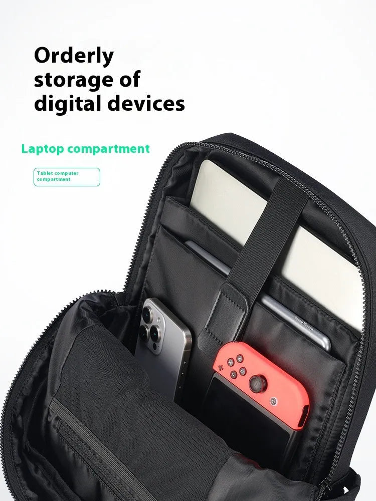 Lightweight computer backpack in elegant black made from Oxford cloth with 20-35L capacity