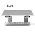 Aluminium laptop stand in black colour showing dimensions 29.9 × 25.8 × 18.5 cm