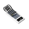 Solar power bank portable battery charger with cable for mobile phones in black or white