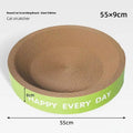 Green round cat scratching board nest measuring 50cm diameter with natural jute surface