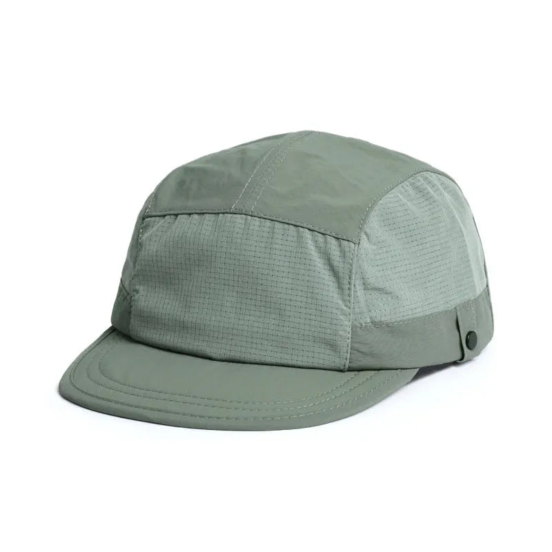 Breathable polyester dome tongue cap in army green with quick-drying sunshade function size M