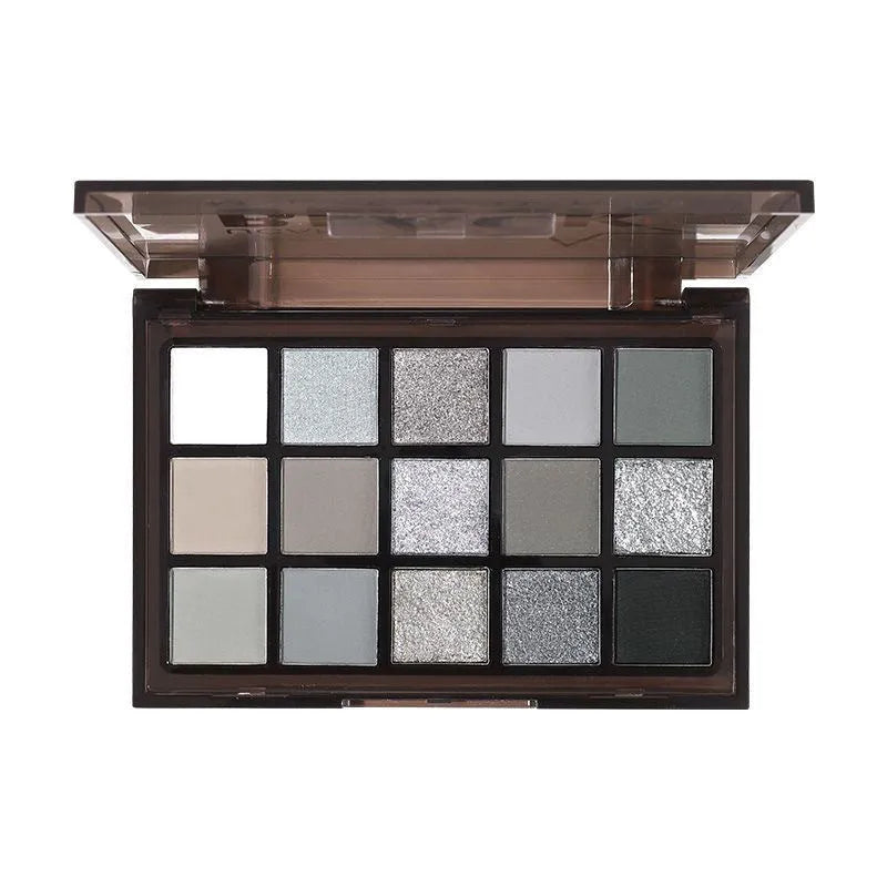 15-color night elf eyeshadow palette with brown blue matte shimmer makeup