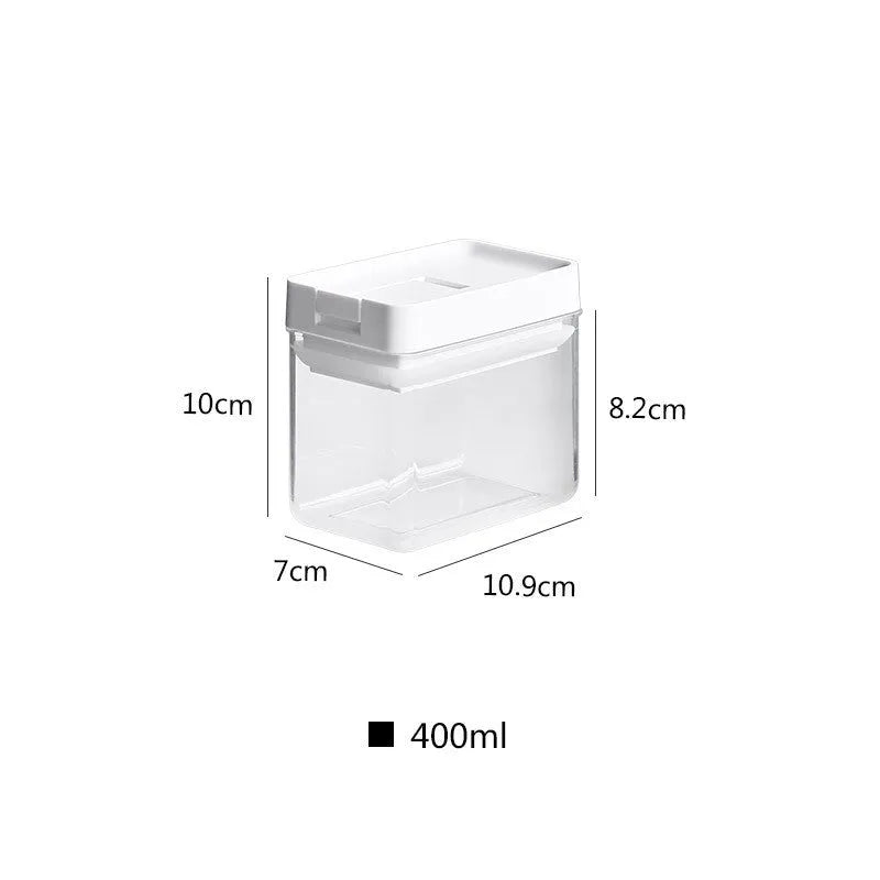 White transparent plastic 400ml Japanese-style grain storage container for kitchen organisation