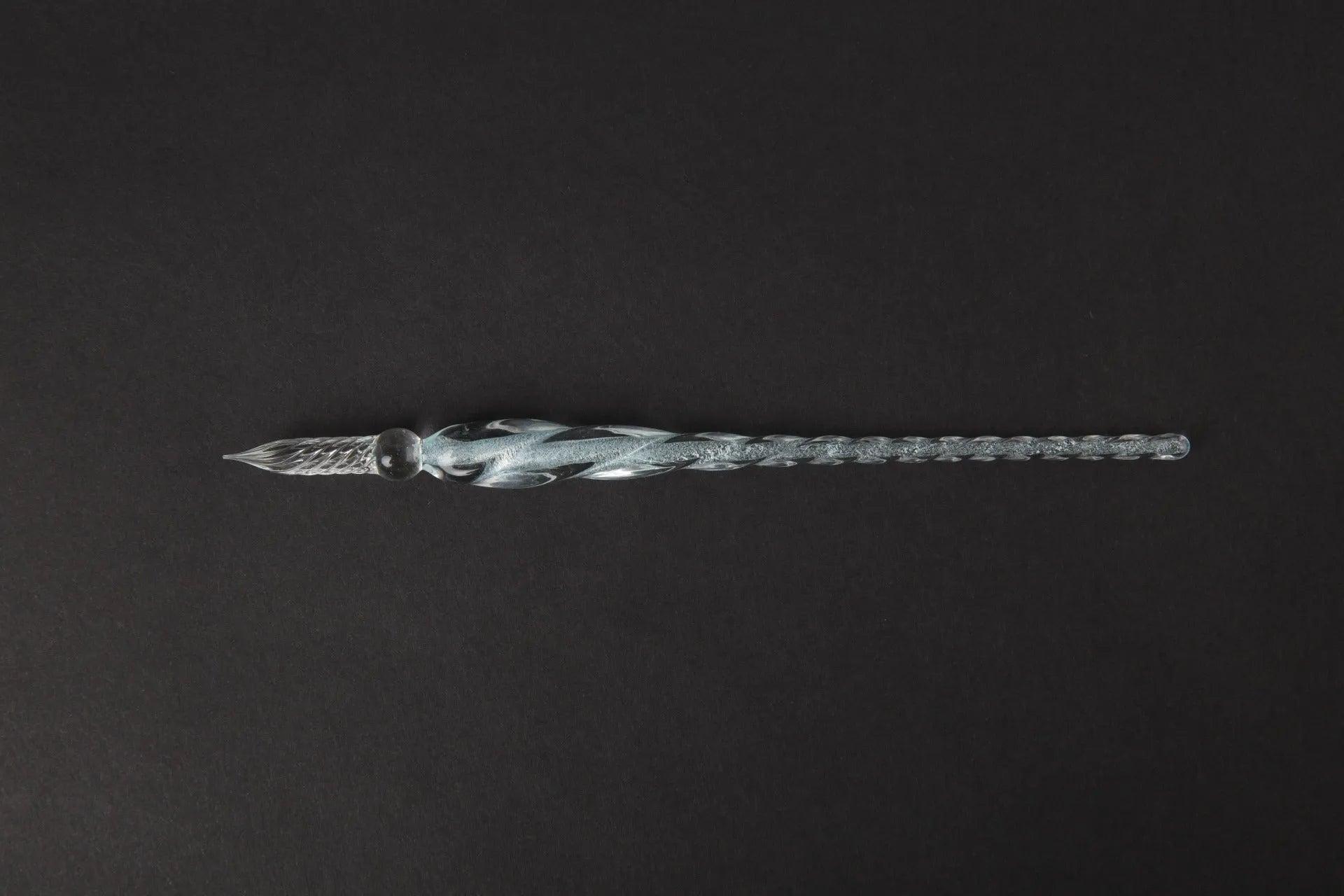Glass crystal pen with coloured glaze finish and transparent signature section