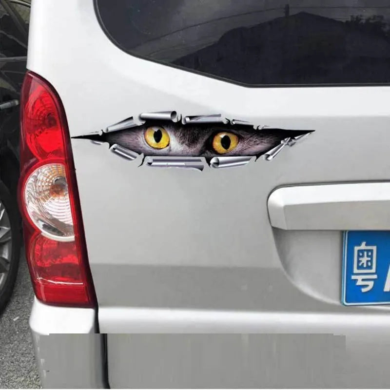 3D Tiger Eye or Eagle Eye pattern bumper sticker for car door decoration measuring 10x35cm