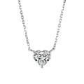 Silver-colour women's necklace with heart-shaped pendant in simple refined style