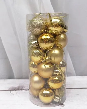 3cm shiny matte Christmas decoration balls in assorted colours showing electroplated finish