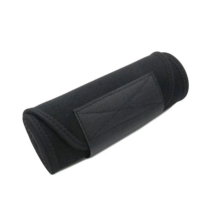 Black neoprene lumbar support belt for adult fitness and running