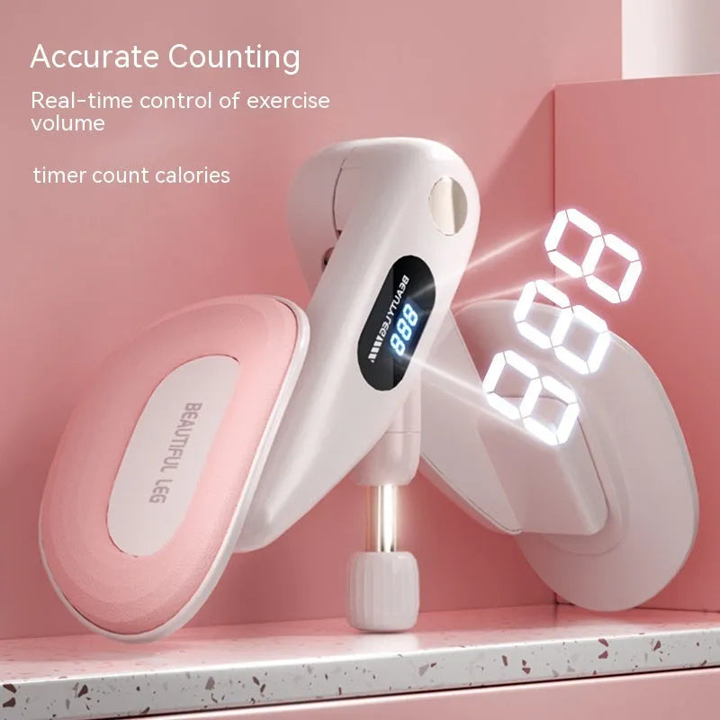 Electronic counting pelvic floor muscle trainer device in grey ABS and foam construction