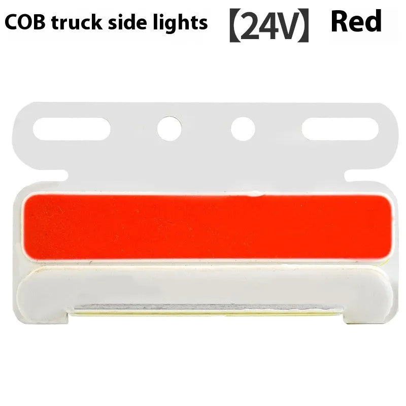 12V and 24V aluminium alloy COB LED truck side light in red, yellow, green, blue, and white colour options