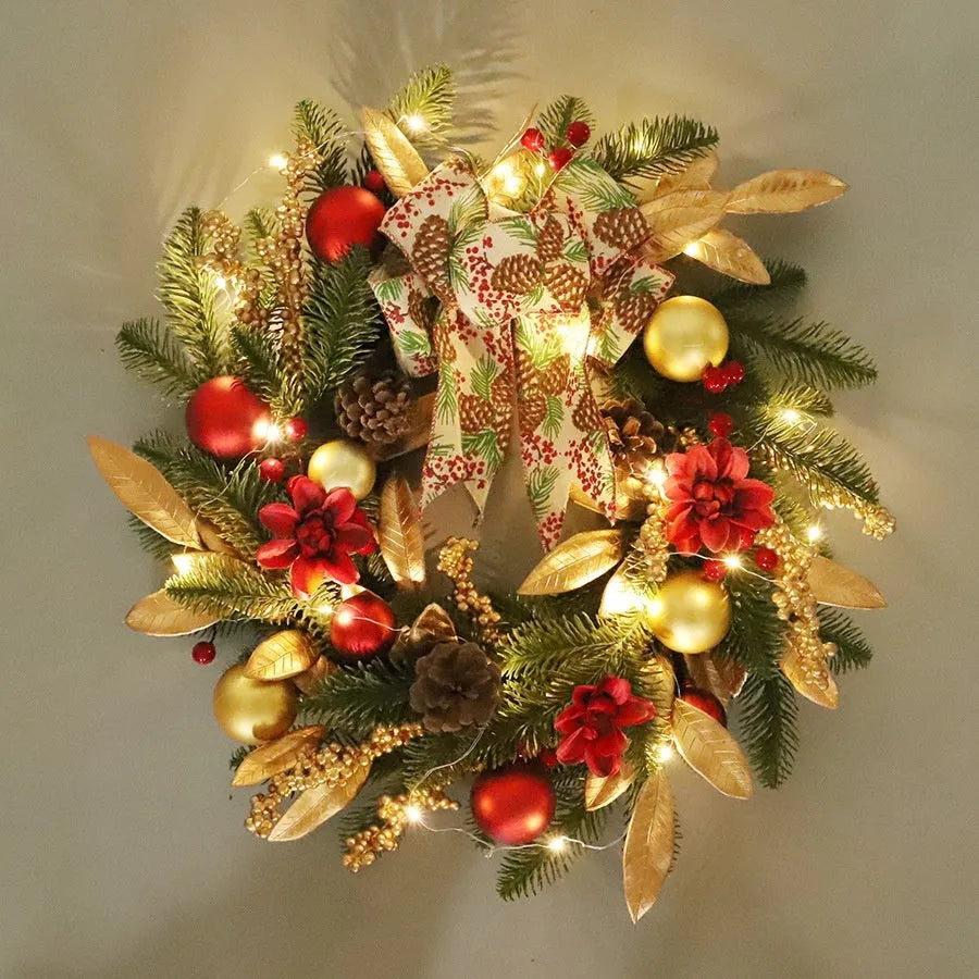 American country style Christmas garland in four formats with optional lighting