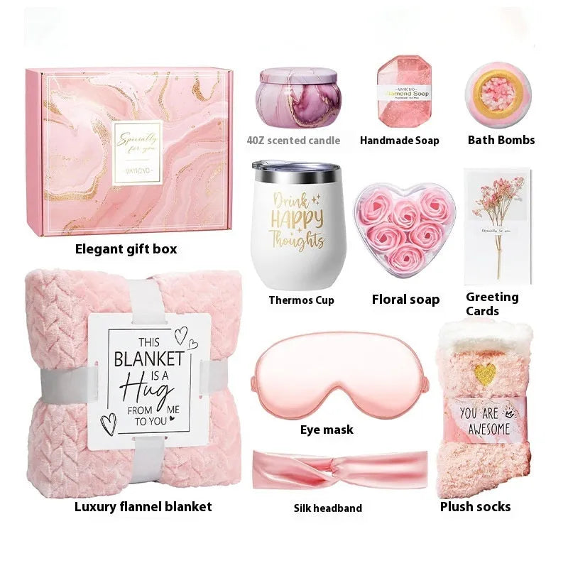 Aromatherapy candle soap bath gift set in modern simplicity plastic packaging
