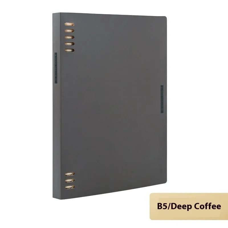 Refillable B5 spiral notebook with coloured PP cover and loose-leaf paper
