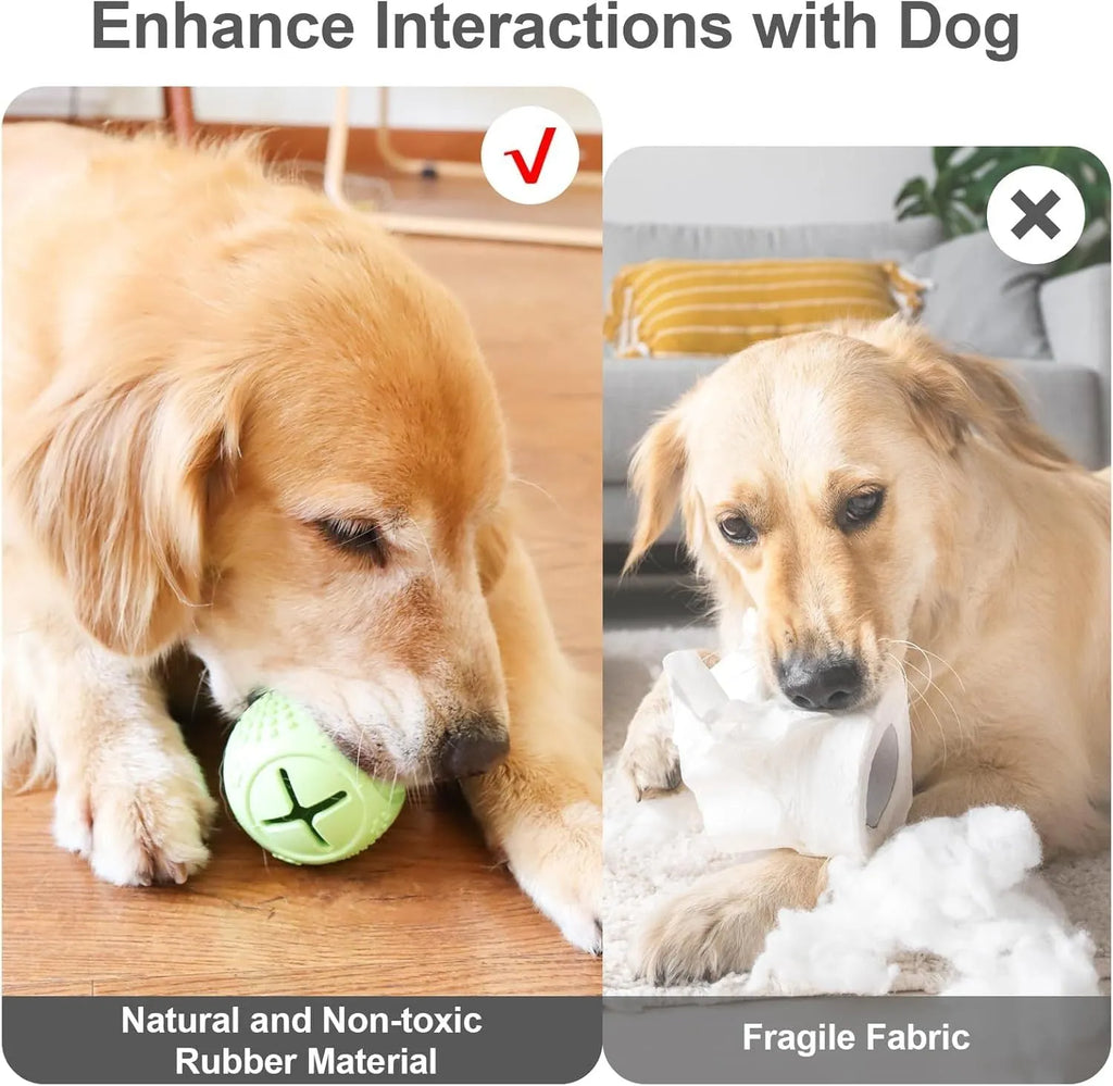 Blue bone-shaped natural rubber dog chew toy with textured surface