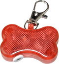 Blue LED bone-shaped luminous pendant attached to a dog collar with three lighting mode options